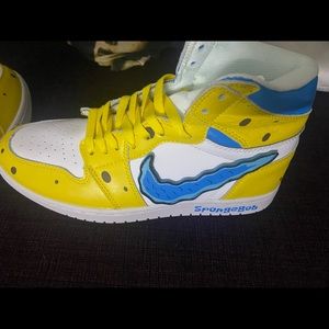 Organal customised spongebob nike jordans unused,brand new